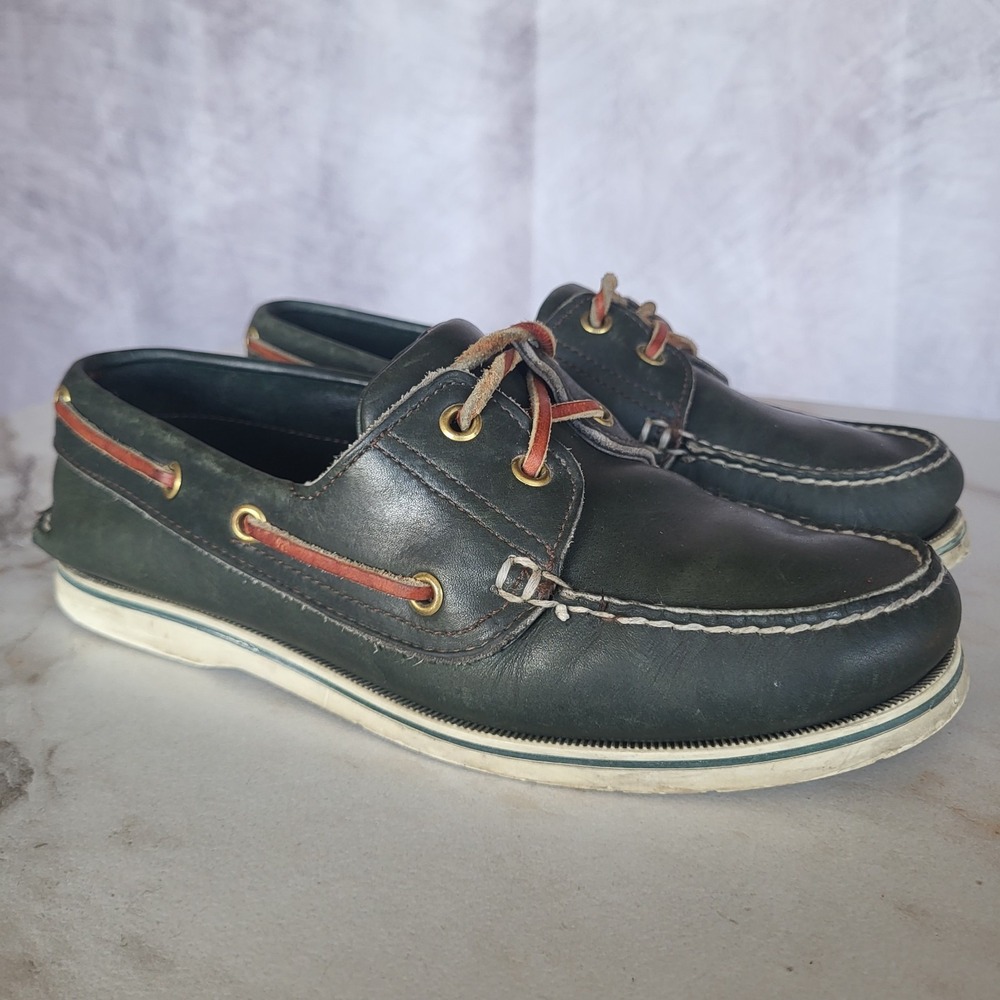 Norsport Boat Shoes Navy Blue Leather Men's Size 7 M